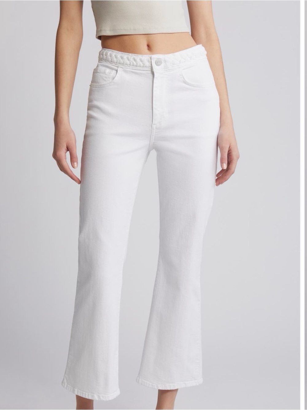 Frame Braided Le Crop Mini Denim White Jeans: 29, NWOT